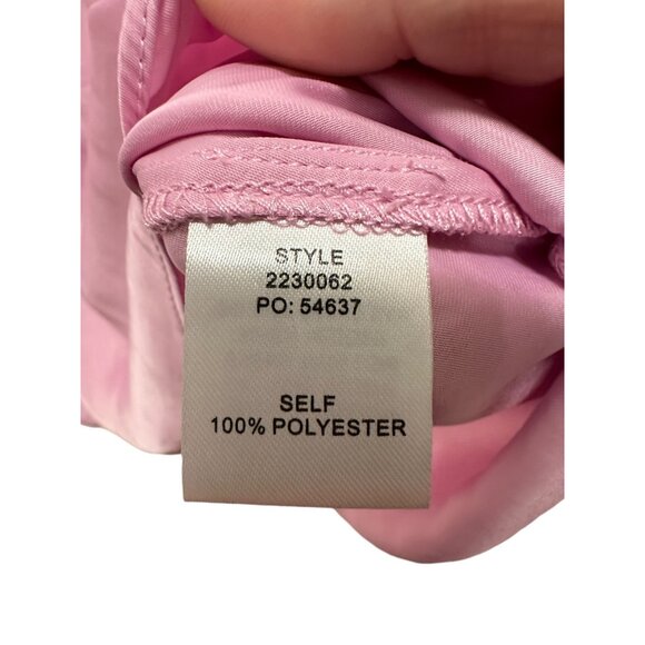 🍒 2/$20 🍒 Lilac Silky Lightweight Short Sleeve Blouse with Tie Front sz S - Picture 6 of 7